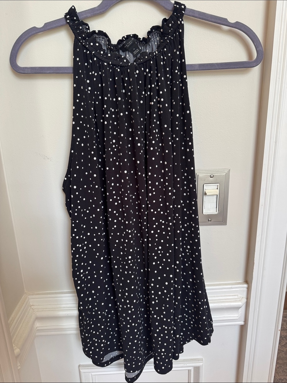Ann Taylor Factory Black Polka Dot Halter Camisole